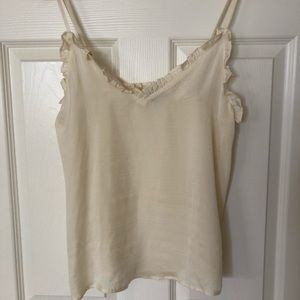 Cream camisole with ruffle detail